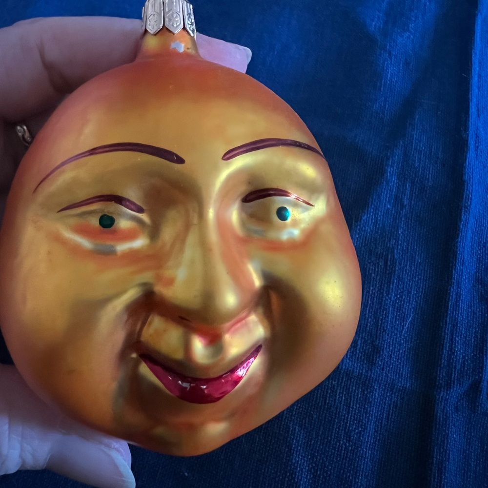 Vintage 1990s Moonface Holiday Ornament